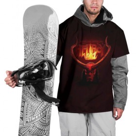 Накидка на куртку 3D с принтом Hellboy Aquarell в Екатеринбурге, 100% полиэстер |  | art | hell boy | hellboy | арт | хел бой | хелл бой | хеллбой | хэлл бой | хэллбой