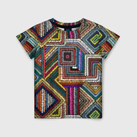 Детская футболка 3D с принтом Этнический орнамент в Екатеринбурге, 100% гипоаллергенный полиэфир | прямой крой, круглый вырез горловины, длина до линии бедер, чуть спущенное плечо, ткань немного тянется | Тематика изображения на принте: bright | carpet | colors | embroidery | ethnic | fashion | geometric | national | ornament | pattern | style | thread | вышивка | геометрический | ковер | мода | национальная | нитки | орнамент | стиль | узор | цвета | этнический | яркие