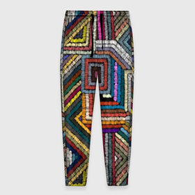 Мужские брюки 3D с принтом Этнический орнамент в Екатеринбурге, 100% полиэстер | манжеты по низу, эластичный пояс регулируется шнурком, по бокам два кармана без застежек, внутренняя часть кармана из мелкой сетки | bright | carpet | colors | embroidery | ethnic | fashion | geometric | national | ornament | pattern | style | thread | вышивка | геометрический | ковер | мода | национальная | нитки | орнамент | стиль | узор | цвета | этнический | яркие