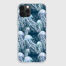 Чехол для iPhone 12 Pro Max с принтом Медузы в Екатеринбурге, Силикон |  | bubbles | cant | depth | dome | float | flock | jellyfish | long | mirror | sea | shimmer | tails | transparent | water | вода | глубина | длинные | зеркальное | косяк | купол | медузы | мерцание | море | плывут | прозрачные | пузыри | стая | хвосты