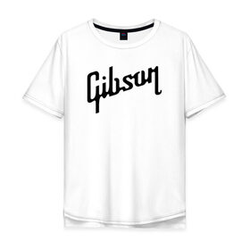 Мужская футболка хлопок Oversize с принтом Gibson в Екатеринбурге, 100% хлопок | свободный крой, круглый ворот, “спинка” длиннее передней части | Тематика изображения на принте: gibson | гибсон