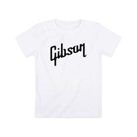 Детская футболка хлопок с принтом Gibson в Екатеринбурге, 100% хлопок | круглый вырез горловины, полуприлегающий силуэт, длина до линии бедер | Тематика изображения на принте: gibson | гибсон
