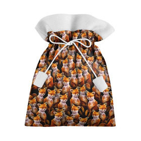 Подарочный 3D мешок с принтом Упоротые лисы в Екатеринбурге, 100% полиэстер | Размер: 29*39 см | fox | животные | лис | лиса | лисичка | мем | паттрен | рыжий | толпа | упортый | фыр фыр