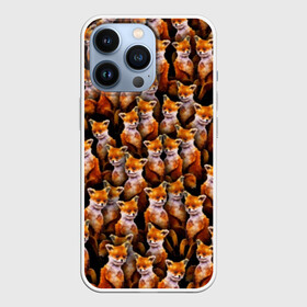 Чехол для iPhone 13 Pro с принтом Упоротые лисы в Екатеринбурге,  |  | fox | животные | лис | лиса | лисичка | мем | паттрен | рыжий | толпа | упортый | фыр фыр