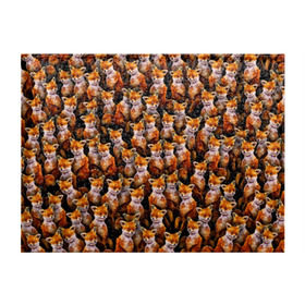 Обложка для студенческого билета с принтом Упоротые лисы в Екатеринбурге, натуральная кожа | Размер: 11*8 см; Печать на всей внешней стороне | fox | животные | лис | лиса | лисичка | мем | паттрен | рыжий | толпа | упортый | фыр фыр