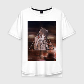 Мужская футболка хлопок Oversize с принтом ДАЗАЙ в Екатеринбурге, 100% хлопок | свободный крой, круглый ворот, “спинка” длиннее передней части | бродячие псы | дадзай | осаму | осаму дазай