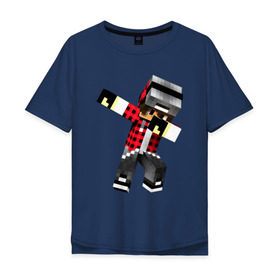 Мужская футболка хлопок Oversize с принтом Dab Minecraft в Екатеринбурге, 100% хлопок | свободный крой, круглый ворот, “спинка” длиннее передней части | dab | deb | minecraft | даб | деб | майнкрафт