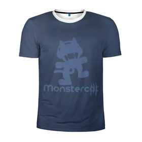 Мужская футболка 3D спортивная с принтом Monstercat в Екатеринбурге, 100% полиэстер с улучшенными характеристиками | приталенный силуэт, круглая горловина, широкие плечи, сужается к линии бедра | monstercat | клуб | клубная музыка | кот | котенок | кошка | лейбл | монстар | монстар кет | монстер | музыка | танцевальная музыка | электронная | электронная музыка