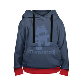 Детская толстовка 3D с принтом Monstercat в Екатеринбурге, 100% полиэстер | двухслойный капюшон со шнурком для регулировки, мягкие манжеты на рукавах и по низу толстовки, спереди карман-кенгуру с мягким внутренним слоем | monstercat | клуб | клубная музыка | кот | котенок | кошка | лейбл | монстар | монстар кет | монстер | музыка | танцевальная музыка | электронная | электронная музыка