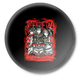 Значок с принтом babymetal anime в Екатеринбурге,  металл | круглая форма, металлическая застежка в виде булавки | black | metall | аниме | бэбиметал | волки | девочки | рамка | рок | тяжелаямузыка | тянки