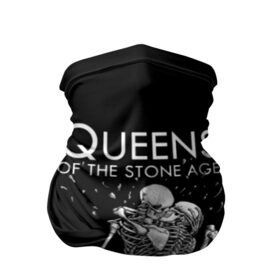 Бандана-труба 3D с принтом Queens of the Stone Age в Екатеринбурге, 100% полиэстер, ткань с особыми свойствами — Activecool | плотность 150‒180 г/м2; хорошо тянется, но сохраняет форму | josh homme | metal | qotsa | queens of the stone age | rock | группы | метал | музыка | рок