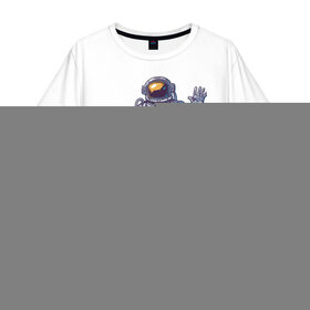 Мужская футболка хлопок Oversize с принтом Космонавт BIGSPACE в Екатеринбурге, 100% хлопок | свободный крой, круглый ворот, “спинка” длиннее передней части | Тематика изображения на принте: без фона | космонавт | космос
