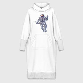 Платье удлиненное хлопок с принтом Космонавт BIGSPACE в Екатеринбурге,  |  | без фона | космонавт | космос