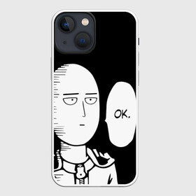 Чехол для iPhone 13 mini с принтом One Puncn Man OK в Екатеринбурге,  |  | one punch man | onepunchman | oppai | аниме | ван панч мен | ванпанчмен | манга | сайтама | супергерои | человек один удар