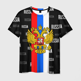 Мужская футболка 3D с принтом RUSSIA в Екатеринбурге, 100% полиэфир | прямой крой, круглый вырез горловины, длина до линии бедер | criminal russia | moscow russia | mother russia. | russia | team russia | за русь | костюм россия | раша | россия | русь