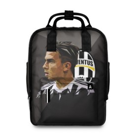 Женский рюкзак 3D с принтом Paulo Dybala в Екатеринбурге, 100% полиэстер | лямки с регулируемой длиной, сверху ручки, чтобы рюкзак нести как сумку. Основное отделение закрывается на молнию, как и внешний карман. Внутри два дополнительных кармана, один из которых закрывается на молнию. По бокам два дополнительных кармашка, куда поместится маленькая бутылочка
 | Тематика изображения на принте: juventus | paulo dybala | аргентинец | лицо | нападающий | пауло дибало | фото | футбол | футболист | ювентус