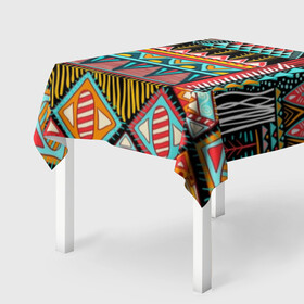 Скатерть 3D с принтом Африканский стиль  в Екатеринбурге, 100% полиэстер (ткань не мнется и не растягивается) | Размер: 150*150 см | africa | african | pattern | style | trend | африка | африканский стиль | геометрия | мода | орнамент | паттерн | стиль | тренд