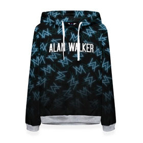 Женская толстовка 3D с принтом ALAN WALKER в Екатеринбурге, 100% полиэстер  | двухслойный капюшон со шнурком для регулировки, мягкие манжеты на рукавах и по низу толстовки, спереди карман-кенгуру с мягким внутренним слоем. | alan walker | alan walker alone. | alan walker faded | alan walker feat | alan walker lonely | алан волкер