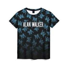 Женская футболка 3D с принтом ALAN WALKER в Екатеринбурге, 100% полиэфир ( синтетическое хлопкоподобное полотно) | прямой крой, круглый вырез горловины, длина до линии бедер | alan walker | alan walker alone. | alan walker faded | alan walker feat | alan walker lonely | алан волкер