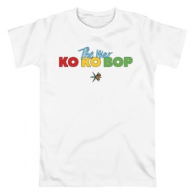 Мужская футболка хлопок с принтом EXO - KO KO BOP в Екатеринбурге, 100% хлопок | прямой крой, круглый вырез горловины, длина до линии бедер, слегка спущенное плечо. | boys band | bts | exo | j pop | k pop | ko ko bop | korea | music | nct | pop | pop idols | the war | бойс бенд | бтс | ексо | ехо | идолы | к поп | корея | нст | поп | попса