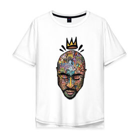 Мужская футболка хлопок Oversize с принтом 2pac Тупак Шакур в Екатеринбурге, 100% хлопок | свободный крой, круглый ворот, “спинка” длиннее передней части | 2pac | hip hop | rap | абстракция | граффити | краски | лицо | рэп | тупак | хип хоп | шакур