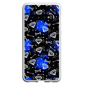 Чехол для Samsung Galaxy S10 с принтом Алмазы и стрелы в Екатеринбурге, Силикон | Область печати: задняя сторона чехла, без боковых панелей | абстракция | алмазная | алмазы | краска | пятна | стрелка | стрелы