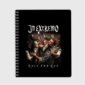 Тетрадь с принтом In Extremo в Екатеринбурге, 100% бумага | 48 листов, плотность листов — 60 г/м2, плотность картонной обложки — 250 г/м2. Листы скреплены сбоку удобной пружинной спиралью. Уголки страниц и обложки скругленные. Цвет линий — светло-серый
 | in extremo | inextremo | группы | метал | музыка | рок | фолк метал | хорд рок
