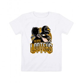 Детская футболка хлопок с принтом PUBG Looters в Екатеринбурге, 100% хлопок | круглый вырез горловины, полуприлегающий силуэт, длина до линии бедер | playerunknown battlegrounds | pubg | пубг