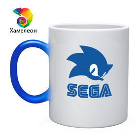 Кружка хамелеон с принтом Sonic Sega в Екатеринбурге, керамика | меняет цвет при нагревании, емкость 330 мл | sega | sonic | еж соник | сега | соник