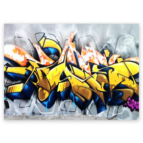 Поздравительная открытка с принтом Street art в Екатеринбурге, 100% бумага | плотность бумаги 280 г/м2, матовая, на обратной стороне линовка и место для марки
 | Тематика изображения на принте: grafiti | paint | street art | urban | город | граффити | искусство | кирпичи | краски | рисунки | стена | улицы | уличное искусство