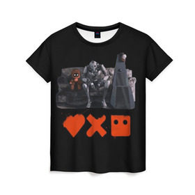 Женская футболка 3D с принтом Love Death Robots в Екатеринбурге, 100% полиэфир ( синтетическое хлопкоподобное полотно) | прямой крой, круглый вырез горловины, длина до линии бедер | horror | it | love death  robots | netflix | будущее | искусственный интеллект | наука | технологии | фантастика