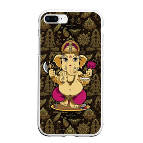 Чехол для iPhone 7Plus/8 Plus матовый с принтом Ganesha в Екатеринбурге, Силикон | Область печати: задняя сторона чехла, без боковых панелей | Тематика изображения на принте: animal | ax | crown | decoration | elephant | ethnic | flower | food | god | gold | hands | hold | india | lily | mouse | благополучие | бог | божество | ганеша | держит | еда | животное | золото | индия | индуизм | корона | лилия | м | много | мудрость |