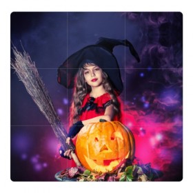 Магнитный плакат 3Х3 с принтом Маленькая ведьма в Екатеринбурге, Полимерный материал с магнитным слоем | 9 деталей размером 9*9 см | beautiful | crimson | cute | dress | girl | gloves | hair | halloween | hat | holiday | little | long | night | pumpkin | red | smoke | witch | ведьма | волосы | д | девочка | держит | дым | красивая | красная | маленькая | малиновый | метла | милая | ноч