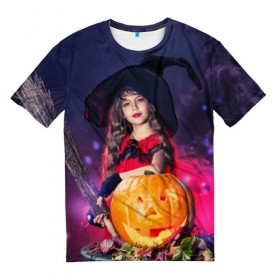 Мужская футболка 3D с принтом Маленькая ведьма в Екатеринбурге, 100% полиэфир | прямой крой, круглый вырез горловины, длина до линии бедер | beautiful | crimson | cute | dress | girl | gloves | hair | halloween | hat | holiday | little | long | night | pumpkin | red | smoke | witch | ведьма | волосы | д | девочка | держит | дым | красивая | красная | маленькая | малиновый | метла | милая | ноч