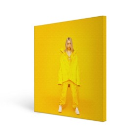 Холст квадратный с принтом Billie Eilish в Екатеринбурге, 100% ПВХ |  | Тематика изображения на принте: bad guy | bellyache | billie eilish | bury a friend | ocean eyes | when we all fall asleep where do we go | билли айлиш | музыка | певица