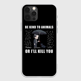Чехол для iPhone 12 Pro Max с принтом Be Kind to Animals в Екатеринбурге, Силикон |  | Тематика изображения на принте: be kind to animals | cinema | dog | dogs | john wick | keanu reeves | джон уик | животные | пес | собака
