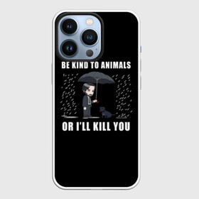 Чехол для iPhone 13 Pro с принтом Be Kind to Animals в Екатеринбурге,  |  | Тематика изображения на принте: be kind to animals | cinema | dog | dogs | john wick | keanu reeves | джон уик | животные | пес | собака
