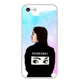 Чехол для iPhone 5/5S матовый с принтом Саша Грей Sasha Grey в Екатеринбурге, Силикон | Область печати: задняя сторона чехла, без боковых панелей | sasha grey | актриса | арт | грей | мода | прон | саша грей