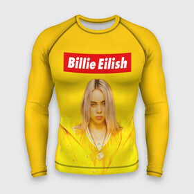 Мужской рашгард 3D с принтом Billie Eilish в Екатеринбурге,  |  | bad guy | bellyache | billie eilish | bury a friend | ocean eyes | when we all fall asleep where do we go | билли айлиш | музыка | певица