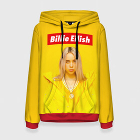 Женская толстовка 3D с принтом Billie Eilish в Екатеринбурге, 100% полиэстер  | двухслойный капюшон со шнурком для регулировки, мягкие манжеты на рукавах и по низу толстовки, спереди карман-кенгуру с мягким внутренним слоем. | bad guy | bellyache | billie eilish | bury a friend | ocean eyes | when we all fall asleep where do we go | билли айлиш | музыка | певица