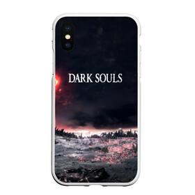 Чехол для iPhone XS Max матовый с принтом DARK SOULS в Екатеринбурге, Силикон | Область печати: задняя сторона чехла, без боковых панелей | art | artwork | crown | dark soul | dark souls iii | death | digital art | embers | fanatsy | fire | flames | game | mask | skeletons | воин | минимализм | рыцарь | тёмные души