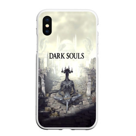 Чехол для iPhone XS Max матовый с принтом DARK SOULS в Екатеринбурге, Силикон | Область печати: задняя сторона чехла, без боковых панелей | art | artwork | crown | dark soul | dark souls iii | death | digital art | embers | fanatsy | fire | flames | game | mask | skeletons | воин | минимализм | рыцарь | тёмные души