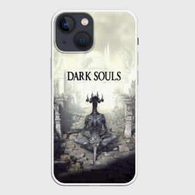 Чехол для iPhone 13 mini с принтом DARK SOULS в Екатеринбурге,  |  | art | artwork | crown | dark soul | dark souls iii | death | digital art | embers | fanatsy | fire | flames | game | mask | skeletons | воин | минимализм | рыцарь | тёмные души