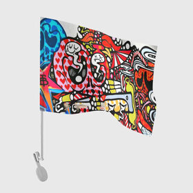Флаг для автомобиля с принтом Современное искусство в Екатеринбурге, 100% полиэстер | Размер: 30*21 см | felipe pantone | grafiti | paint | street art | urban | город | граффити | искусство | кирпичи | краски | рисунки | стена | улицы | уличное искусство