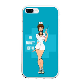 Чехол для iPhone 7Plus/8 Plus матовый с принтом Sexy nurse в Екатеринбурге, Силикон | Область печати: задняя сторона чехла, без боковых панелей | beautiful | brunette | eyes | figure | girl | green | holding | holiday | legs | long | medical | medicine | nurse | perfect | short | straight | worker | брюнетка | глаза | девушка | держит | длинные | зелёные | идеальная | короткий | красивая | медицина