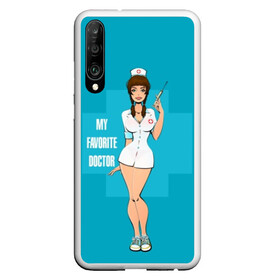 Чехол для Honor P30 с принтом Sexy nurse в Екатеринбурге, Силикон | Область печати: задняя сторона чехла, без боковых панелей | Тематика изображения на принте: beautiful | brunette | eyes | figure | girl | green | holding | holiday | legs | long | medical | medicine | nurse | perfect | short | straight | worker | брюнетка | глаза | девушка | держит | длинные | зелёные | идеальная | короткий | красивая | медицина