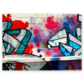 Поздравительная открытка с принтом graffiti в Екатеринбурге, 100% бумага | плотность бумаги 280 г/м2, матовая, на обратной стороне линовка и место для марки
 | felipe pantone | grafiti | paint | street art | urban | город | граффити | искусство | кирпичи | краски | рисунки | стена | улицы | уличное искусство