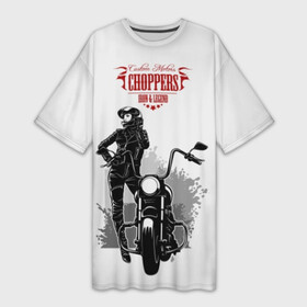 Платье-футболка 3D с принтом Choppers в Екатеринбурге,  |  | beautiful | black | choppers | emblem | font | girl | helmet | inscription | leather | motorcycle | rider | spl | spots | stars | woman | young | брызги | девушка | женщина | звезды | кожа | комбинезон | красивая | молодая | мотоцикл | мотоциклистка | над