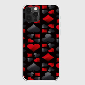 Чехол для iPhone 12 Pro с принтом Card suits в Екатеринбурге, силикон | область печати: задняя сторона чехла, без боковых панелей | game | игральные карты | игры | карты | колода | масти | пасьянс | покер | текстура
