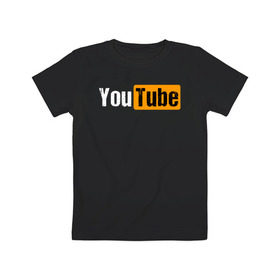 Детская футболка хлопок с принтом YouTube в Екатеринбурге, 100% хлопок | круглый вырез горловины, полуприлегающий силуэт, длина до линии бедер | youtube | ютуб